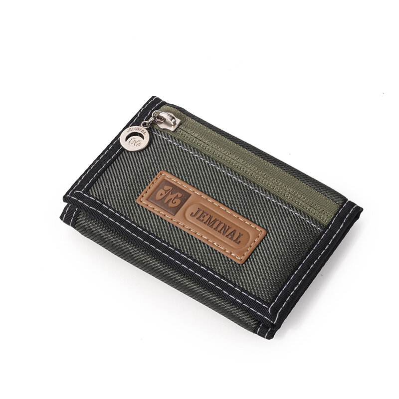 십대 캔버스 반지갑, 동전 주머니 벨크로 ID 신용 카드 홀더, 소년 학생용 지퍼, 남성용 삼각대 지갑