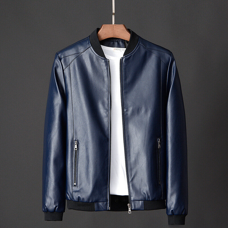 2023 New Leather Jacket Bomber Motorcycle Jacket Men Black Biker PU Baseball Jacket Plus Size 7XL Fashion Causal Jaqueta Male