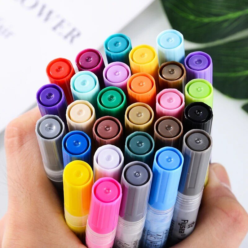 Schilderen Leveringen Acryl Verf Marker Pen 28 Kleuren/Set Art Markers Schreef Op Canvas Metalen Keramische Hout Kunststof