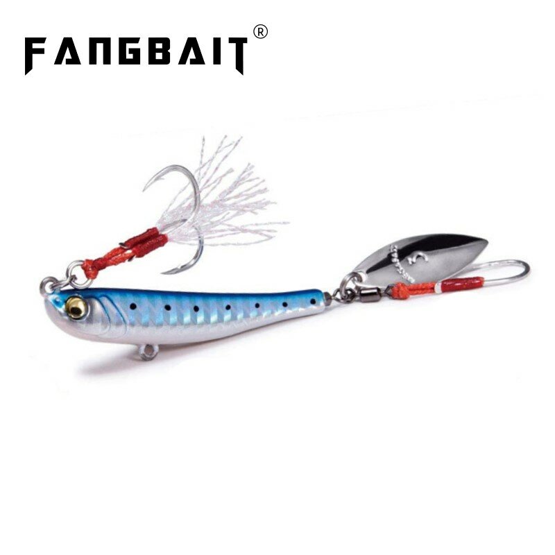 Fangbait Jigging Bait with Spinner Spoon Fishing Lures 62mm 30g Jigs Trout Winter Fishing Hard Baits Tackle Pesca Makippa 30G
