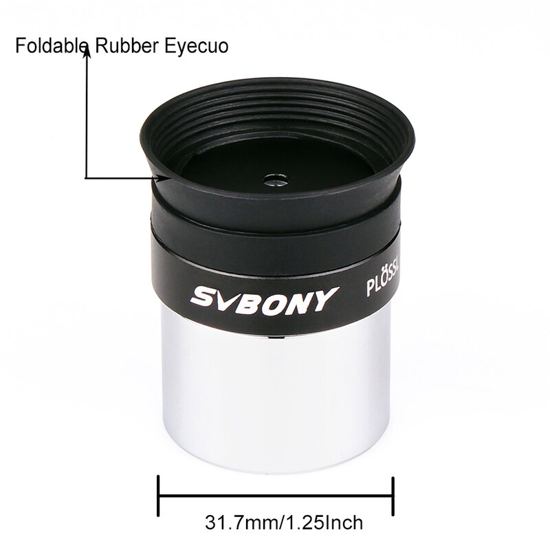 SVBONY-ocular telescópico Plossl, 1,25 pulgadas, 4mm, totalmente recubierto