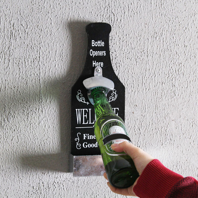 Creative Bottle Opener Beer Opener Wall Mounted Openers Bottle Vintage Wood Wall Restaurant Home Decoration Bar Tools