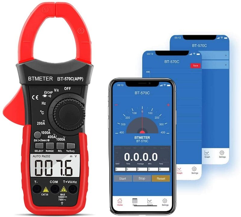 BTMETER-multímetro Digital BT-570CAPP, dispositivo de medición de corriente, voltaje, resistencia, capacitancia, CA, CC, APP de rango automático, Bluetooth