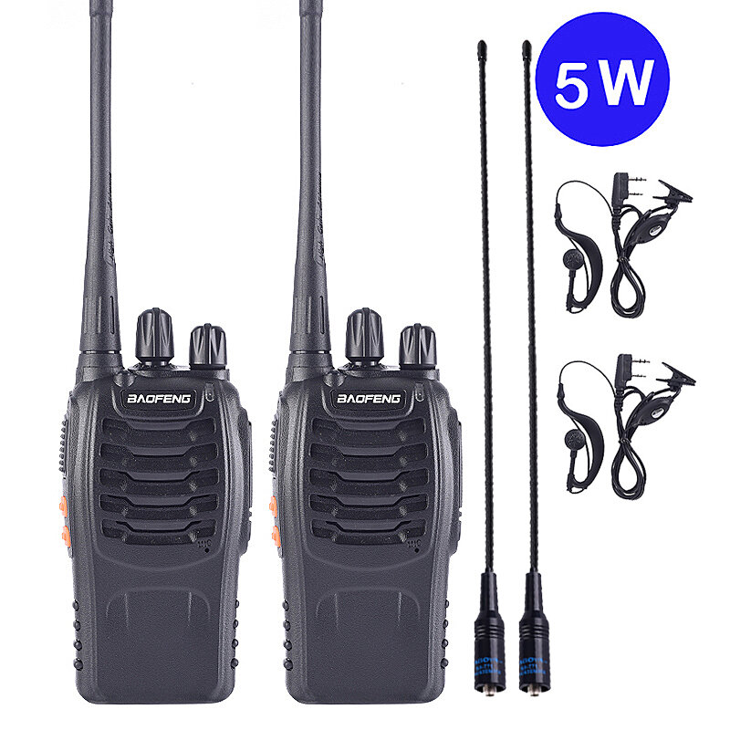 1 pc/2 pces baofeng bf-888s walkie talkie estação de rádio uhf 400-470 mhz 16ch bf 888s rádio talki walki bf 888s transceptor portátil