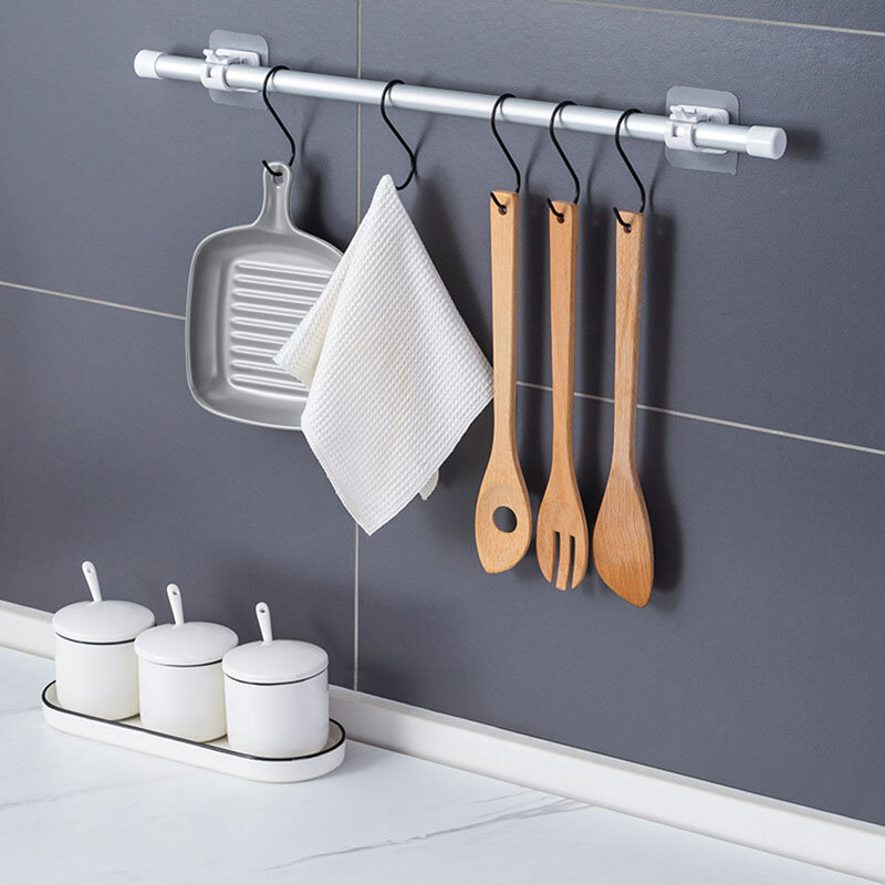 2 Stück Hänge gestell Gardinen stangen halter Mehrzweck küche Bad liefert verstellbare Klemm haken wasserdichtes Toiletten papier regal