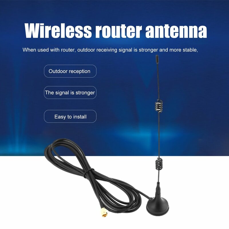 SMA-남성 2.4GHz 3DBI 100 MHz 무선 Wifi WLAN 5X 범위 부스터 안테나 익스텐더 + 베이스 커넥터 및 터미널 RF
