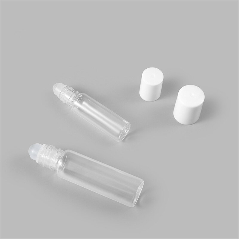 1pc 5ml/10ml Glas walzen flaschen leer klar mit Rolle auf neuem leeren kosmetischen ätherischen Öl fläschchen für Reisende mit Glaskugel