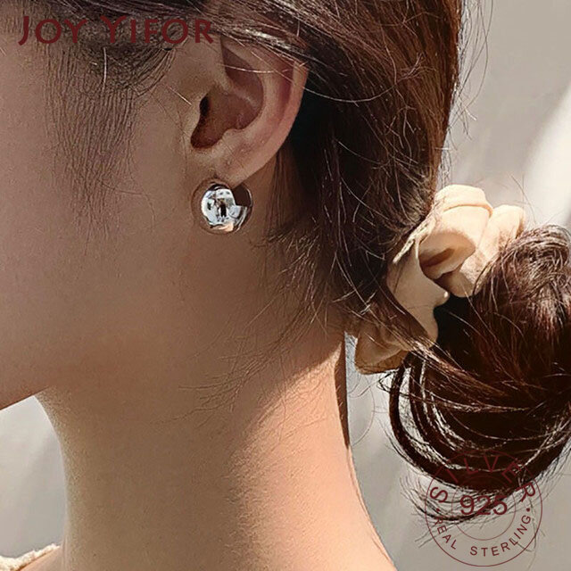 Fashion 925 Sterling Silver Smasll Bead Earrings for Women Elegant Wedding Party Bride Jewelry Gift Prevent Allergy