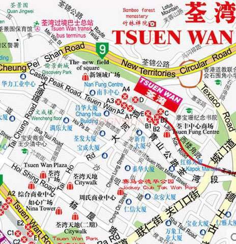 Hong Map Hong Traffic Tourism regione amministrativa speciale turismo mappa del traffico cinese e inglese bilingue