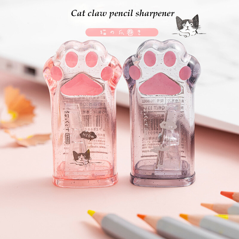 Mohamm Bleistift Spitzer Gelegentliche Farbe Kreative Katze Pfote Kawaii Schreibwaren Schule Liefert