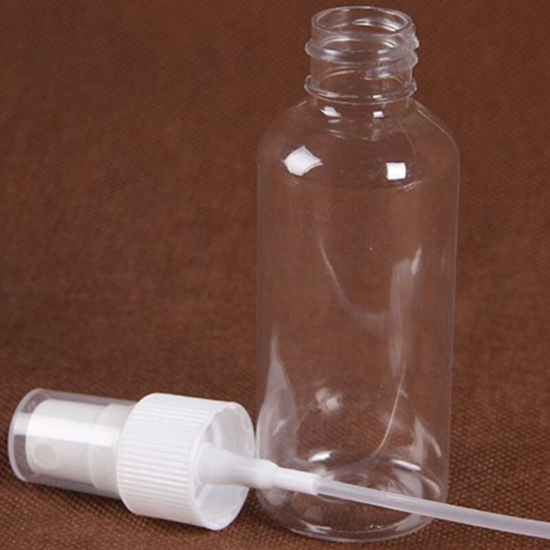Minibotella vacía con pulverizador, atomizador de Perfume de plástico transparente, portátil, recargable, de viaje, para aceites esenciales