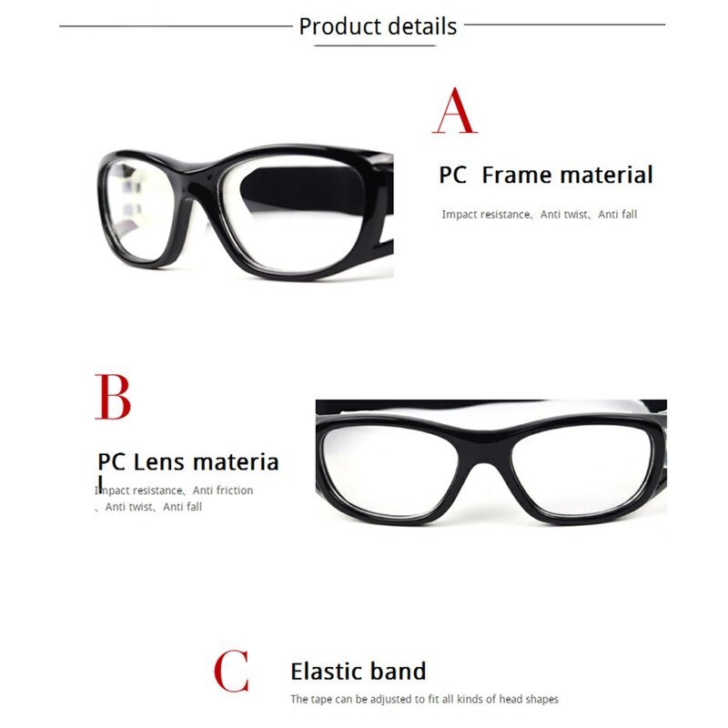 Óculos de basquete anti-nevoeiro ajustáveis para crianças, óculos de futebol, ultraleves, à prova de poeira, UV400, 1pc