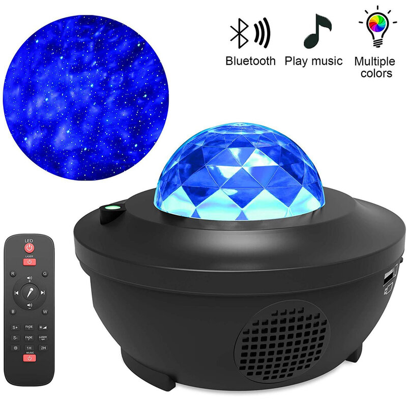 Светодиодный проектор с голосовым управлением, светодиодный Светодиодный светильник с зарядкой от USB, вечерние колонки с Bluetooth, водонепрони...