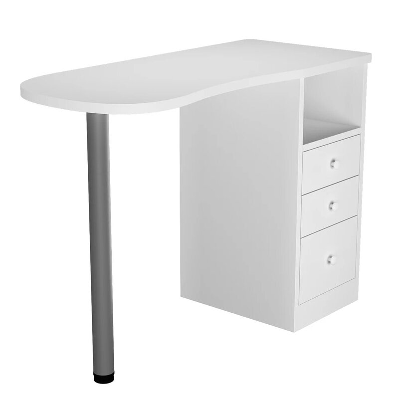 미용실 목재 기술자 테이블 네일 스테이션 데스크, 흰색 네일 스테이션 테이블, 106x40x77 cm