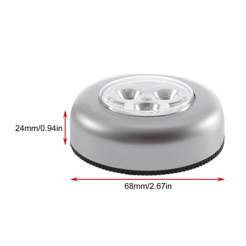 Mini 3 Lampu LED Kontrol Sentuh Nirkabel Lampu Malam untuk Lemari Kamar Tidur Tangga Dapur Bertenaga Baterai Lampu Lemari Alat Rumah