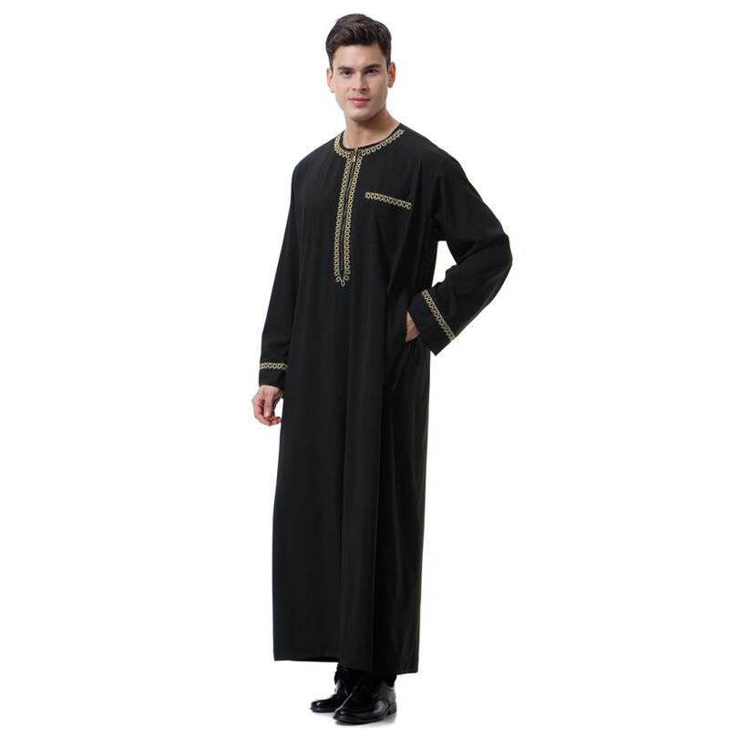 Pria Abaya Baju Muslim Pakistan Islam Pakaian Gamis Jubah Arab Saudi Kleding Mannen Kaftan Oman Qamis Musulman De Mode Homme