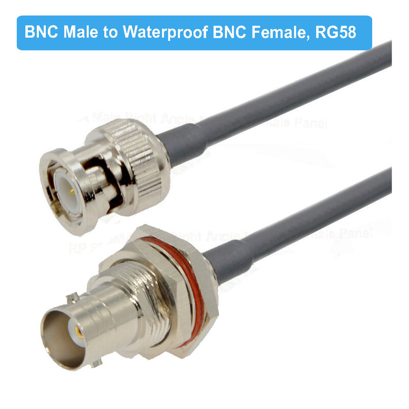 RG58 동축 BNC 수-BNC 수 플러그 RF 케이블 50 옴 크림프 커넥터 이중 BNC 플러그 수 핀 와이어 코드, 0.5M 1M 2M 5M 10M 20M