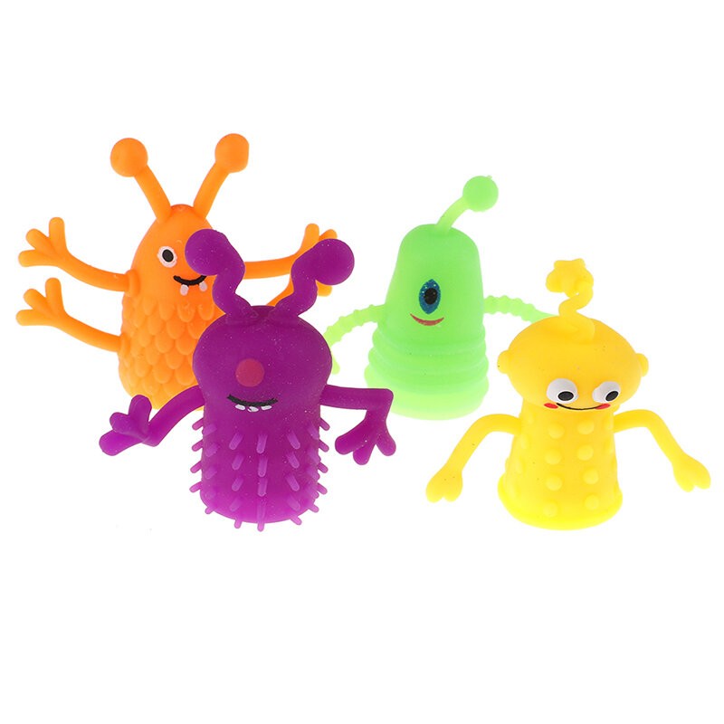 4 sztuk/zestaw nowość plastikowe słodkie wyraz pacynki dzieci dzieci Finger Puppets zabawki rodzice opowiadanie rekwizyty boże narodzenie