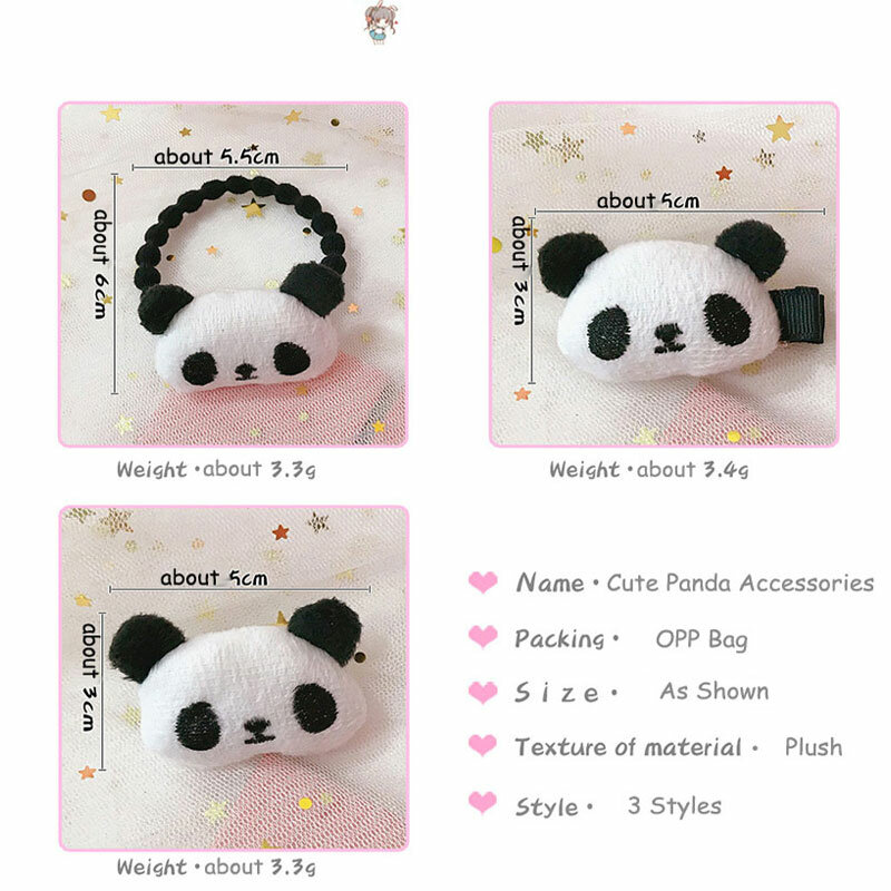 Bandas elásticas de goma para el pelo para niña y bebé, accesorios para el cabello con dibujos animados de Panda pequeño, pasador de pico de pato, pinzas para la cabeza