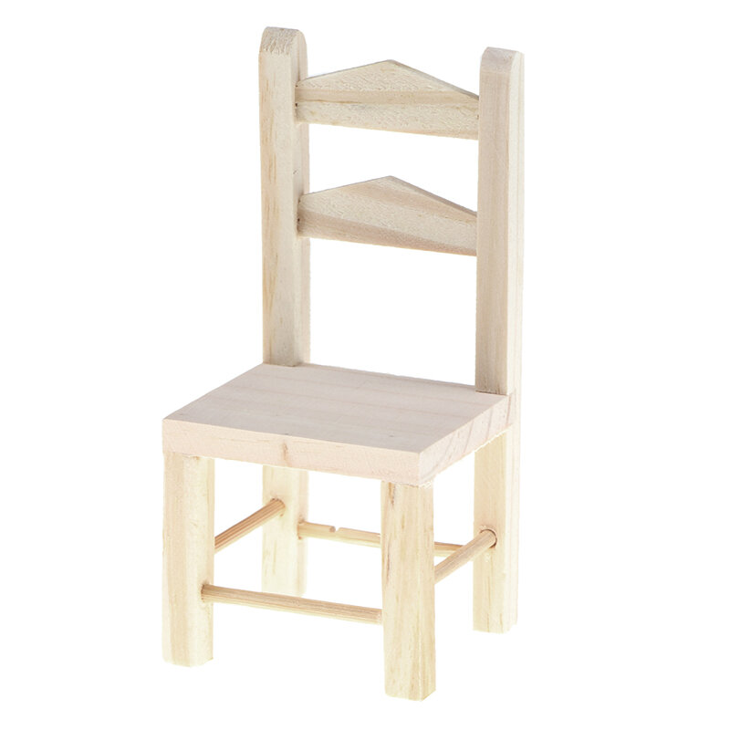1:12 meble do domku dla lalek miniaturowe drewniane krzesło kuchenne dla dzieci udawaj zabawkę