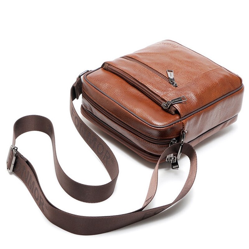 Weysfor Mini Genuine Leather Crossbody Bag Men Casual Single Zipper Shoulder Handbags Bag Male Small Men's Messenger Bags