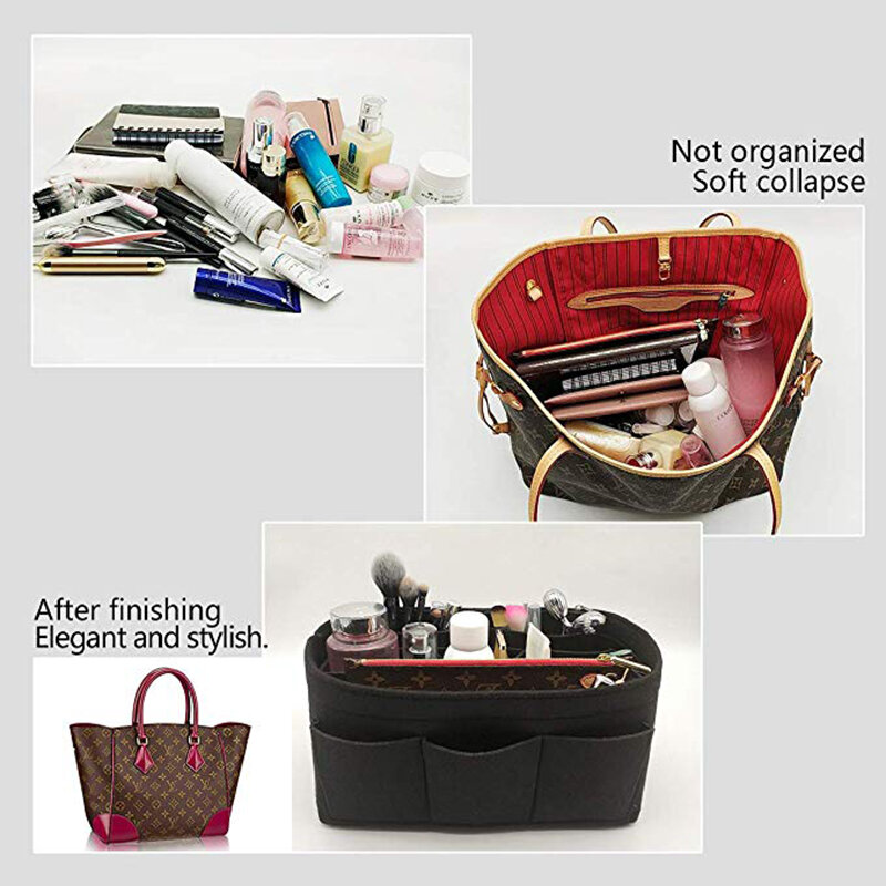 Make up Organizer Insert Bag para Bolsa, Travel Inner Purse, saco cosmético portátil, Fit Cosmetic Bags, Speedy Neverfull