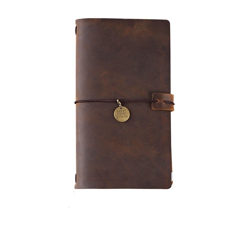 Cuaderno de viaje de cuero Retro, diario artesanal, planificador Vintage hecho a mano, cuaderno de bocetos portátil, regalo escolar para profesores, 192 páginas