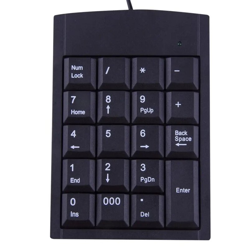 Mini teclado USB con cable USB, adaptador de teclado numérico, 19 teclas para ordenador portátil, PC, Windows 2000 XP Vista 7 o Millennium Edition