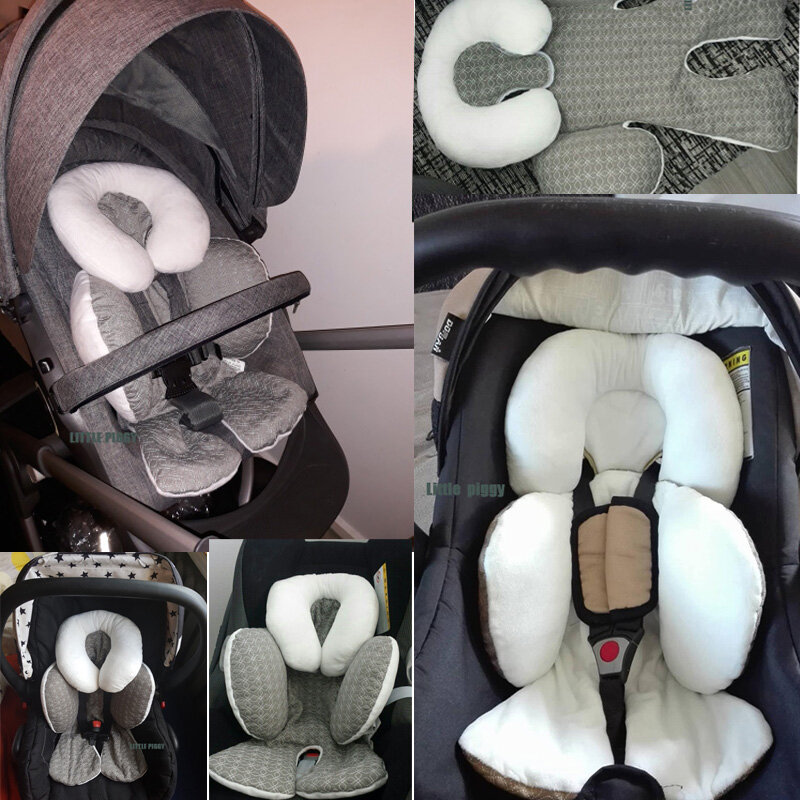 Carrinho de bebê almofada do assento de carro acessórios pram colchão térmico forro esteira infantil ombro cinto cinta capa pescoço proteção almofada