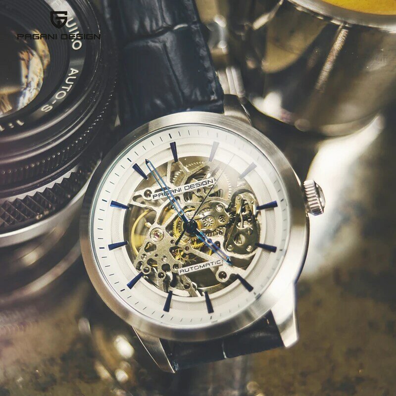 ساعة توربيون جلدية باجاني فاخرة على الموضة ساعة يد رجالية أوتوماتيكية ساعة يد رجالية ميكانيكية من الصلب ساعات رجالية