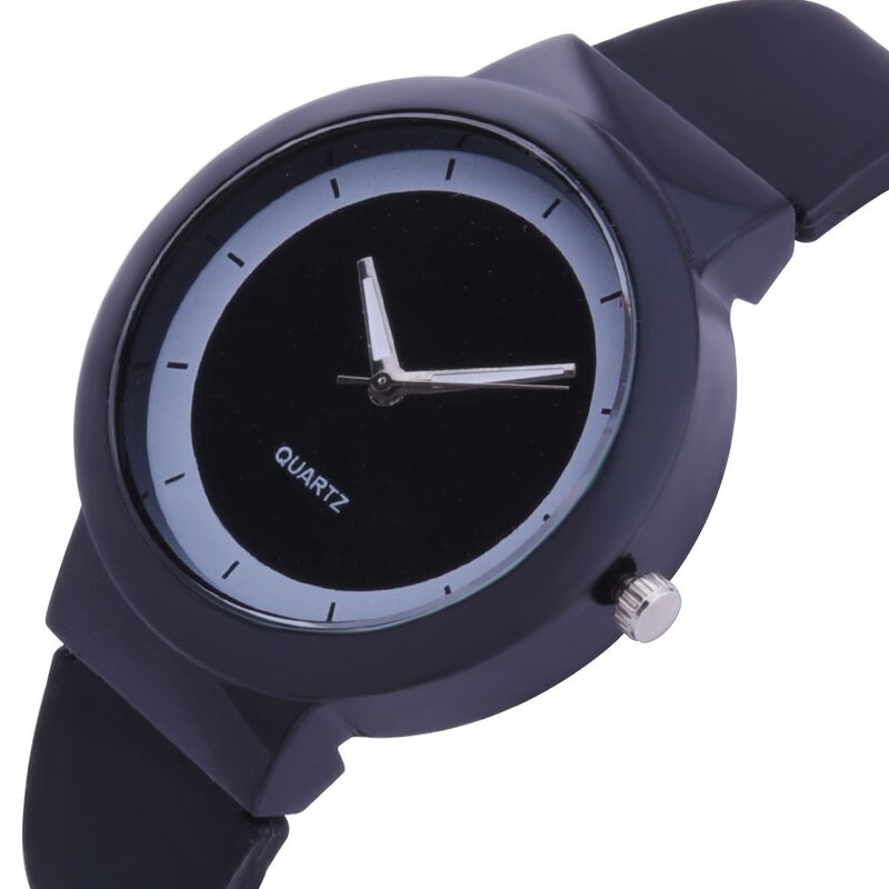Relógio de pulso para mulheres, relógio analógico redondo de quartzo com pulseira de silicone na moda
