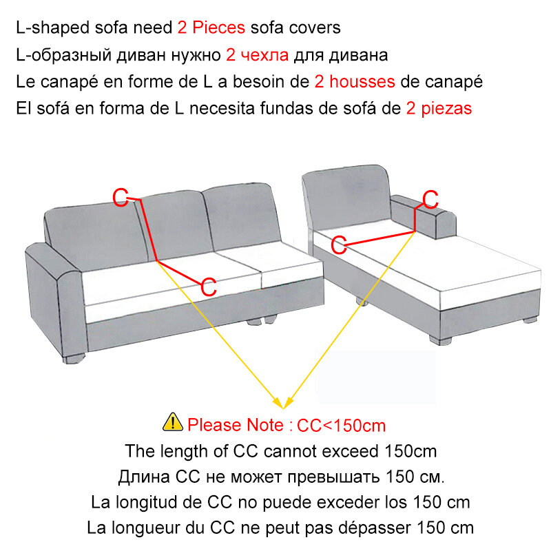 Funda de sofá elástica para sala de estar, cubiertas geométricas ajustables para Chaise, sofá seccional, esquinero, forma de L