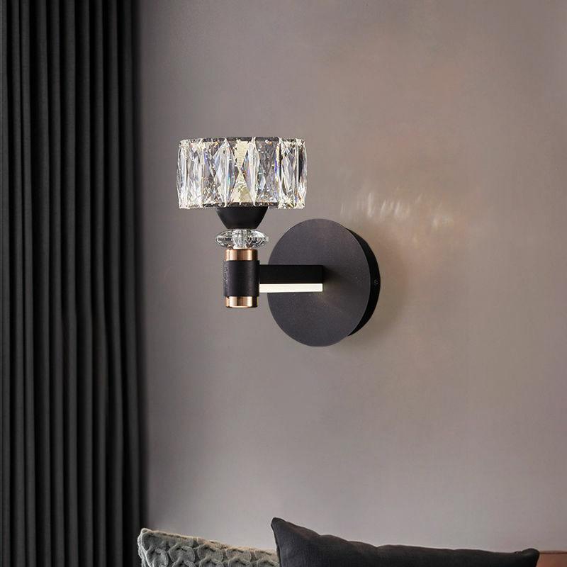 Хрустальный настенный светильник для спальни, гостиной, столовой, роскошный прикроватный светильник, современный дизайн из металла, кристаллов, для помещений