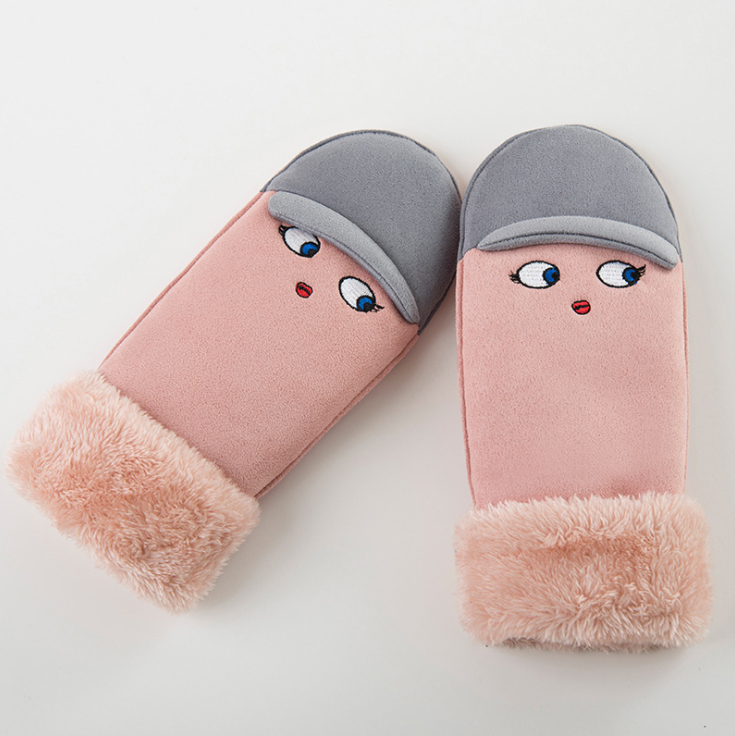 Nowe ciepłe rękawiczki damskie rękawiczki z zamszu w zimie