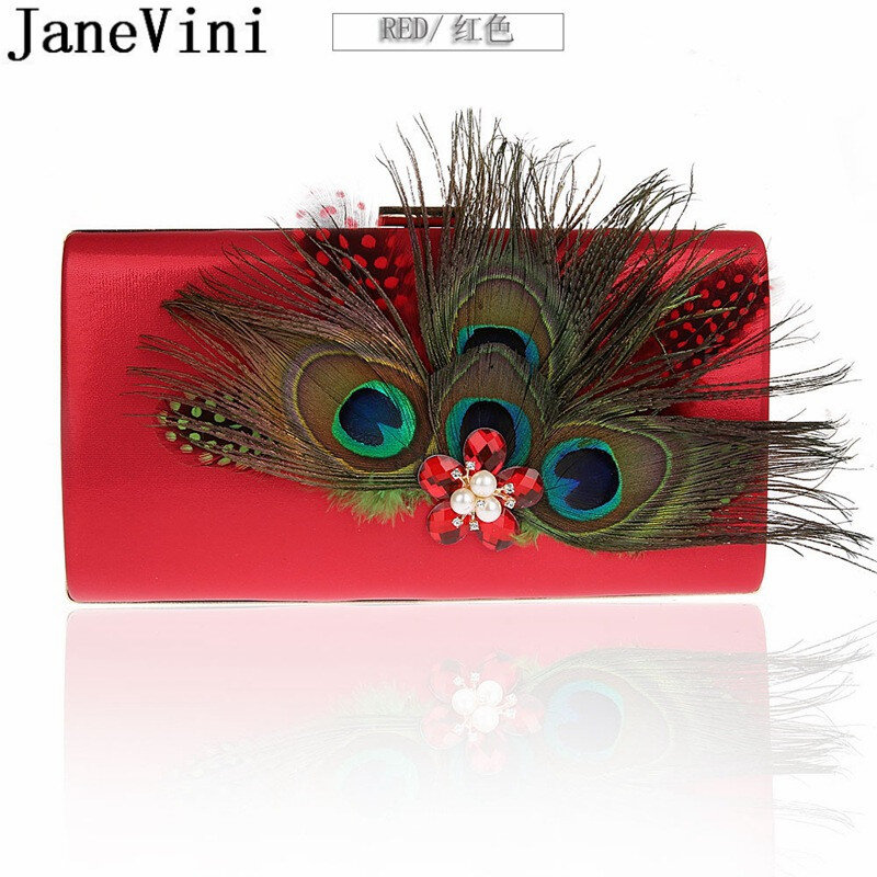 JaneVini-Pochette en plumes de paon pour femme, sac à bandoulière, rectangle, cristal, perle, or, bleu royal, sacs de soirée, sacs à main de fête