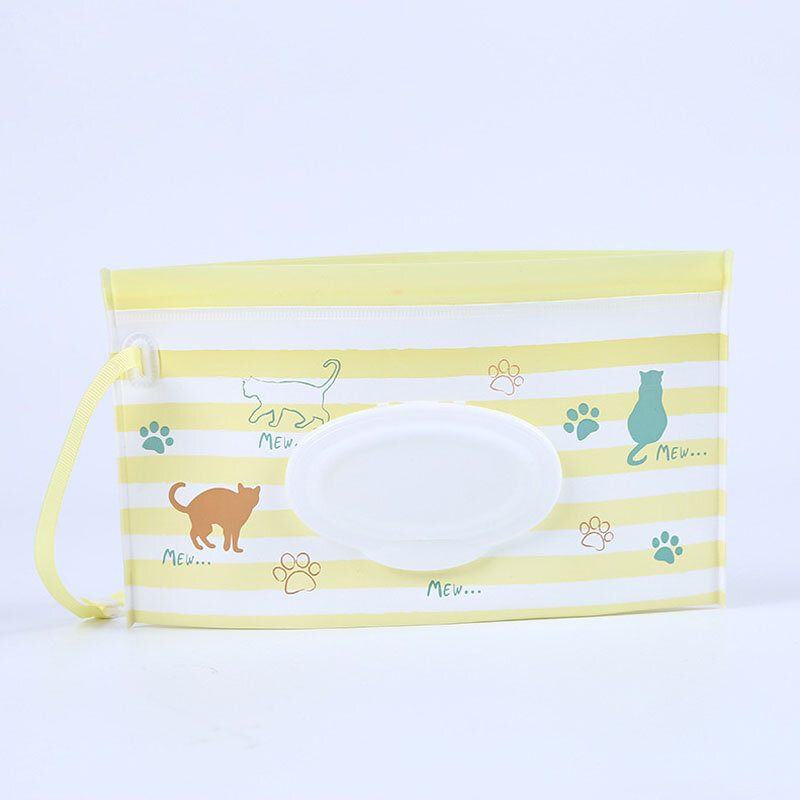 1 pçs snap-strap toalhetes eco-friendly transportando caso recipiente sacos cosméticos portátil fácil-transportar toalhetes molhados saco de cuidados com o bebê