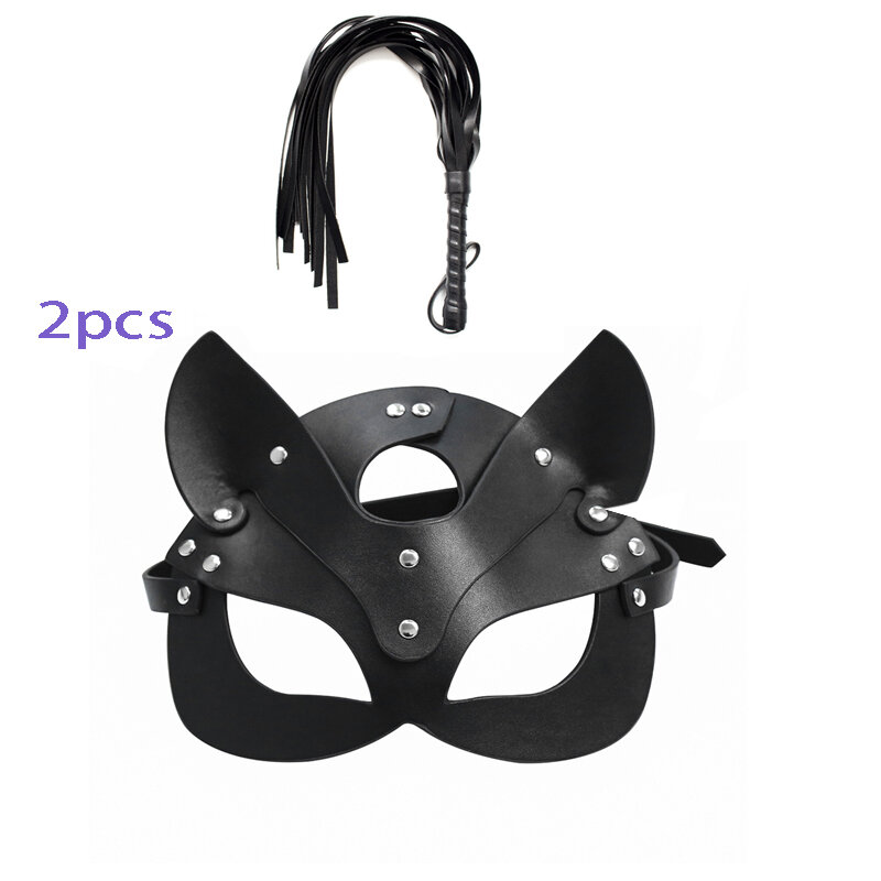Sex kobiety fox Bondage maska Catwoman maska na oczy Party Cosplay seksowny kostium niewolnik rekwizyty lateksowe maski SM maski dla dorosłych