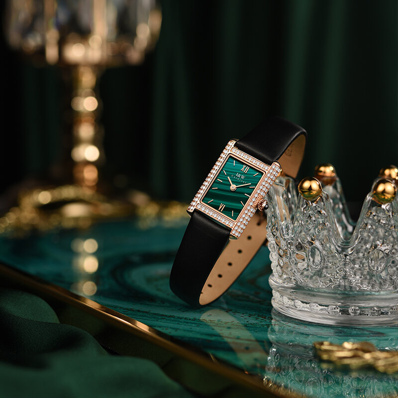 Mode Diamant Uhr für Frauen ICH & W 2021 Neue frauen Armbanduhr Quarz Bewegung Sapphire Leder Wasserdicht Uhren Para mujer