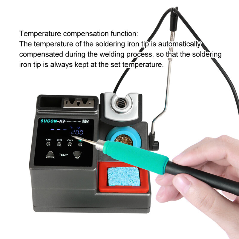 SUGON A9 Soldering Station Compatible 115/210/245 Handle Lead-Free Smart Welding Station For Phone BGA PCB Repair