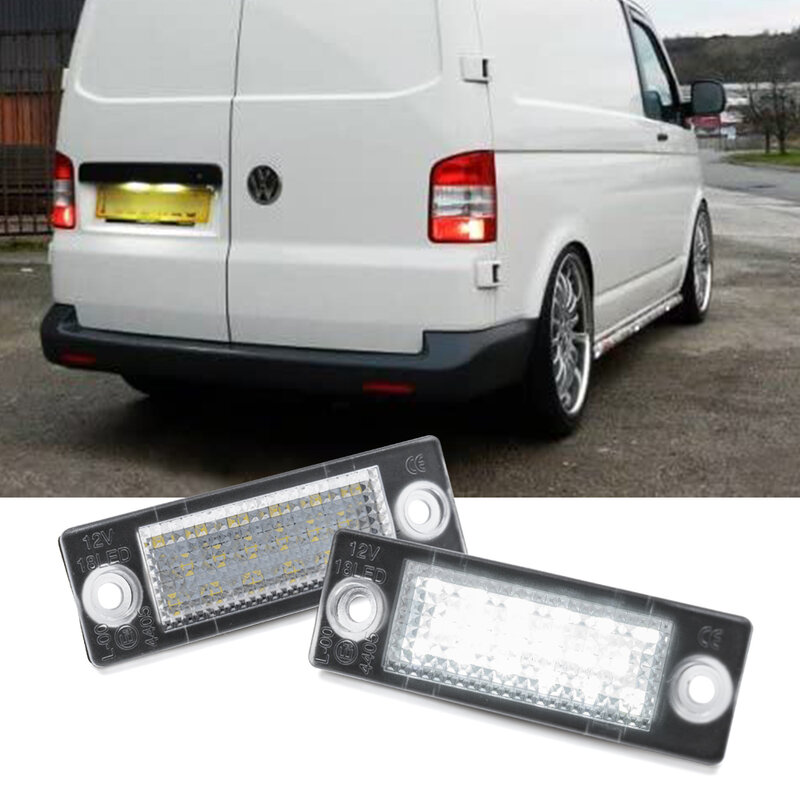 CAN Bus LED رقم لوحة ترخيص ضوء ، يناسب VW الناقل T5 ، T6 ، 2003-2020 ، العلبة الثالثة ، جيتا ، MK3 ، MK5 ، مولتيفان ، جولف ، 2 قطعة