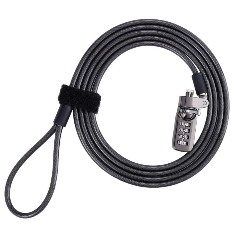 D57D High Quality Notebook Lock Security Cable Anti-Theft for PC/Laptop Tablet Cell Phone Locker kit with 1.9M Cable Black