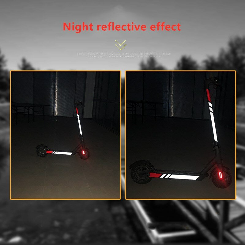 Xiaomi mijia m365 scooter adesivo reflexivo, impermeável, aviso tira para andar a noite