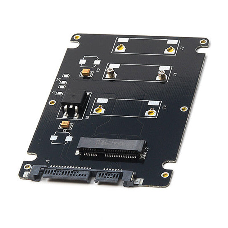 Mini Pcie mSATA SSD إلى 2.5 بوصة بطاقة محول SATA3 مع حافظة 7 مللي متر سمك أسود