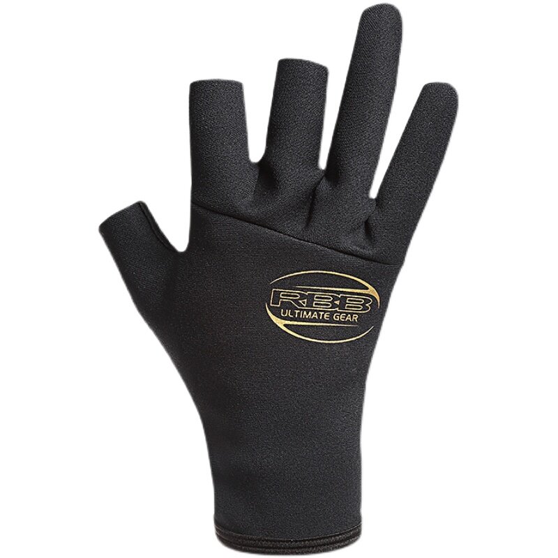 Guantes de pesca profesionales RBB de Japón, impermeables, resistentes al desgaste, tela de rocío de tres dedos, guantes deportivos al aire libre de alta calidad