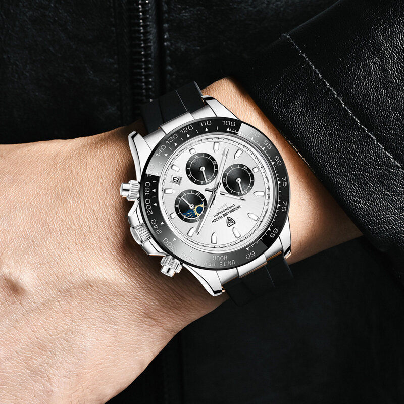 LIGE-Montre chronographe à quartz en silicone pour homme, montres-bracelets étanches, montres de sport de luxe, marque supérieure, boîte incluse