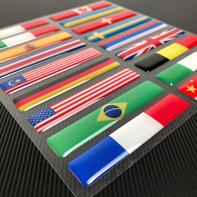 3D 반사 국기 스티커 오토바이 액세서리 자동차 데칼, 영국 이탈리아 미국 프랑스 러시아 스페인 브라질 칠레 우크라이나