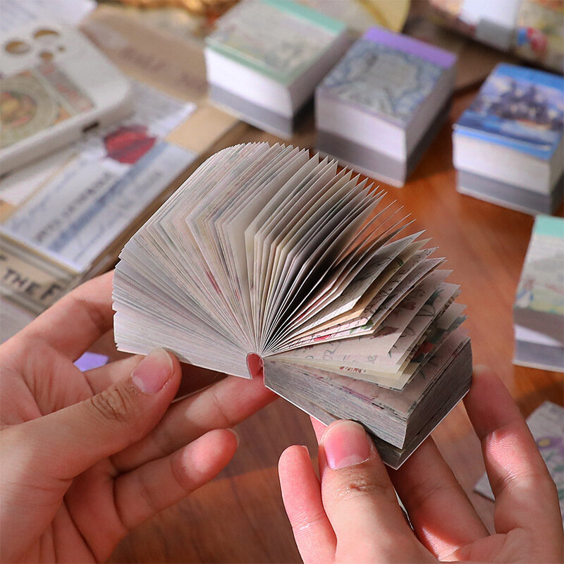 400pcs/lot Memo Pads Material Pape Memories of the Old Century Junk Journal Scrapbooking Cards Retro Background Decoration Paper