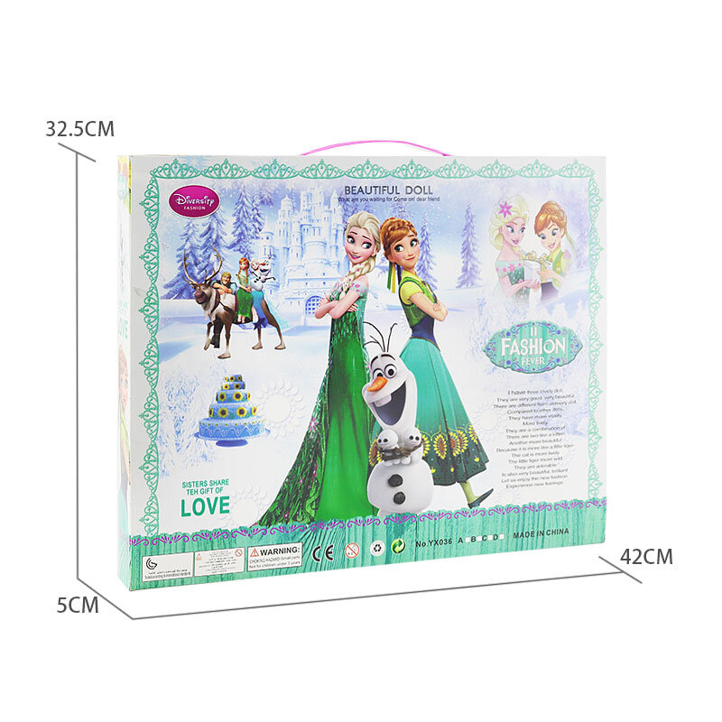 Disney Frozen 2 Pop Jurk Frozen Snow Queen Prinses Poppen Speelgoed Mode Vrijetijdskleding Handgemaakte Doek Outfits-Accessoires Beste diy