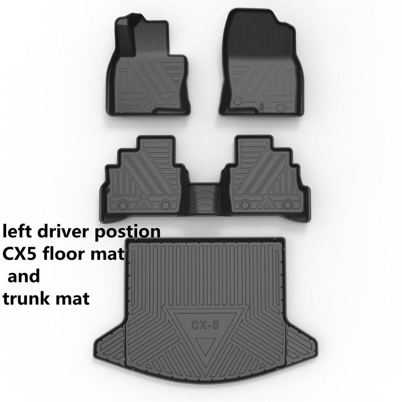 ใช้สำหรับ Mazda CX5 All-Weather TPO Floor Mat ทั้งชุด Trim To Fit สำหรับ Mazda CX5กันน้ำชั้น CX5 Trunk Mat