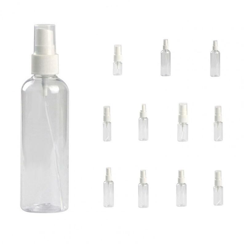 Minibotella vacía con pulverizador, atomizador de Perfume de plástico transparente, portátil, recargable, de viaje, para aceites esenciales